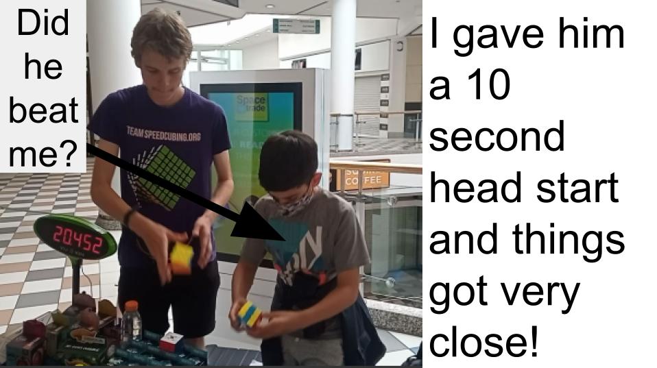 I gave him a 10 second head start and things got very interesting!