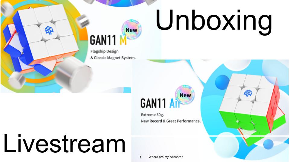 GB Gan 11 M and Gan 11 Air unboxing (from livestream) | speedcubing.org