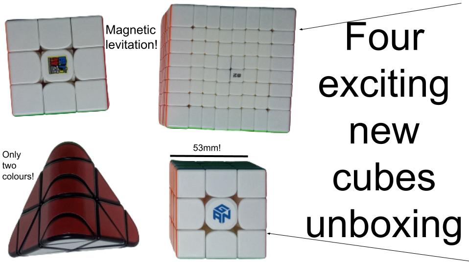 RS3M 2021 Maglev + Gan Mini M Pro + QiYi 8x8x8 + YuXin Rounded Pyraminx unboxing