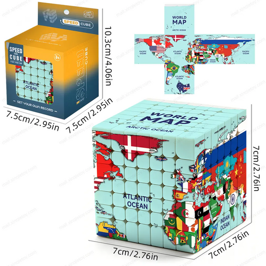 Ziina Star Flag World Map 7x7