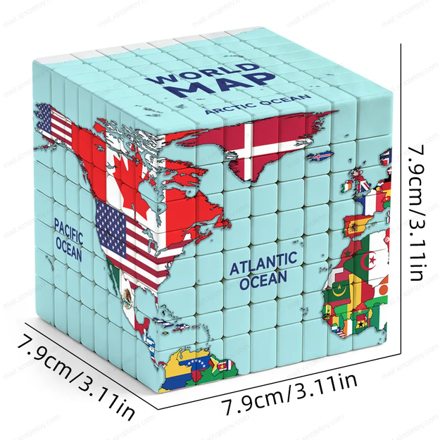 Ziina Star Flag World Map 8x8 Cube | speedcubing.org (UK STOCK)