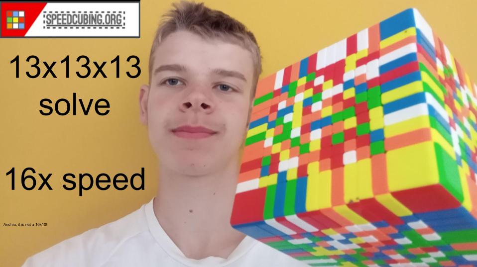 13x1 Array Full 13x13x13 solve (X16 speed) – speedcubing.org