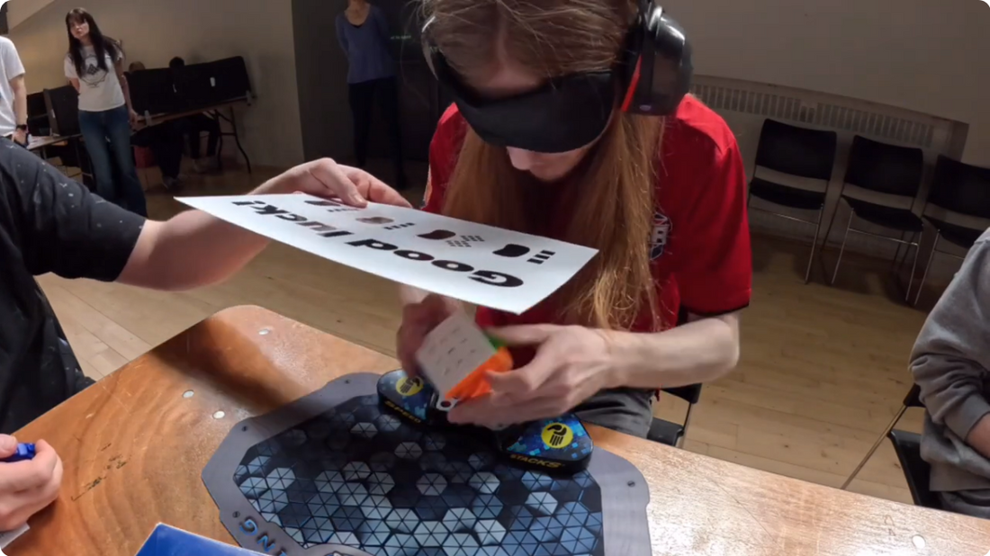 Ryan Eckersley breaks 4x4 Blindfolded European Record Average again