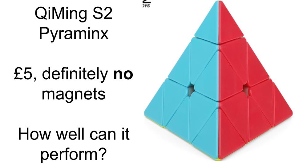 QiMing S2 Pyraminx review | £5 and definitely no magnets | how well can it perform?