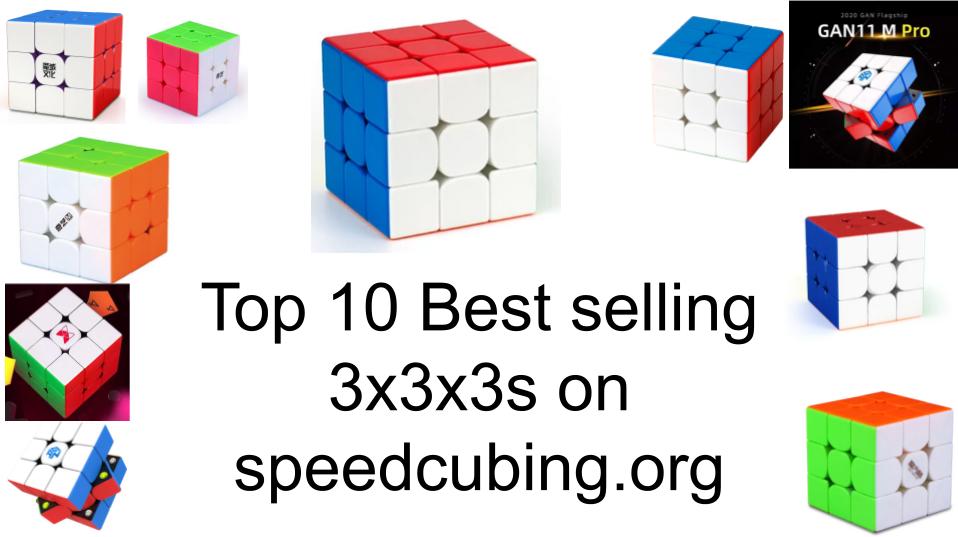 Top 10 best selling 3x3x3s on speedcubing.org since November 23rd 2021