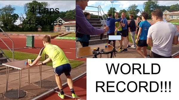 Cube Mile World Record (fastest time to run a mile while solving a 3x3x3 cube before each lap)