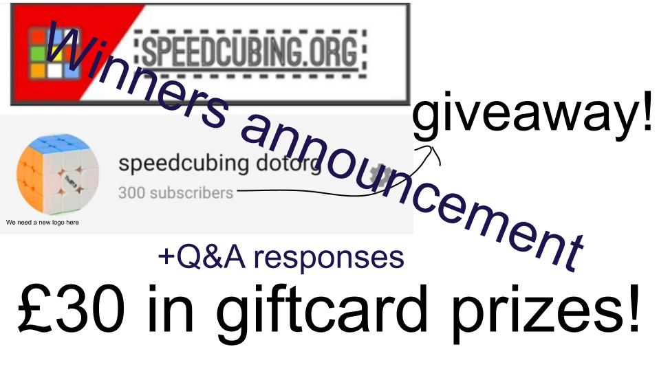 Speedcubing.org Q&A #3+ giveaway winners announcement