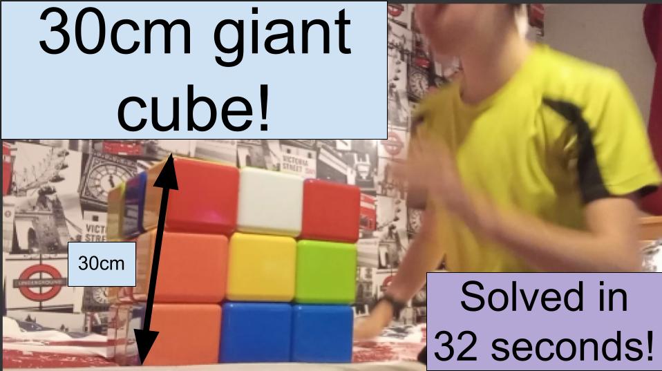 30 Inch Cube GIANT 30CM cube solved in 32 seconds! | speedcubing.org