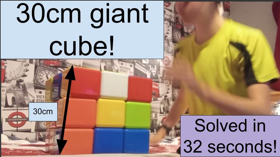 GIANT 30CM cube solved in 32 seconds! | speedcubing.org