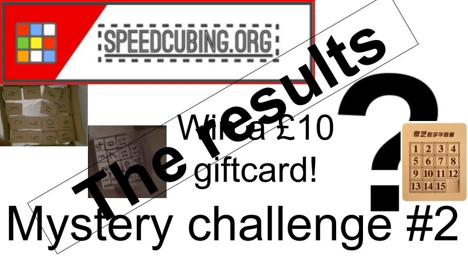 Mystery Challenge #2 results: 15 puzzles | speedcubing.org