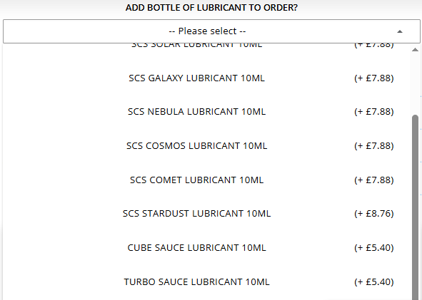 Lubricant drop down update