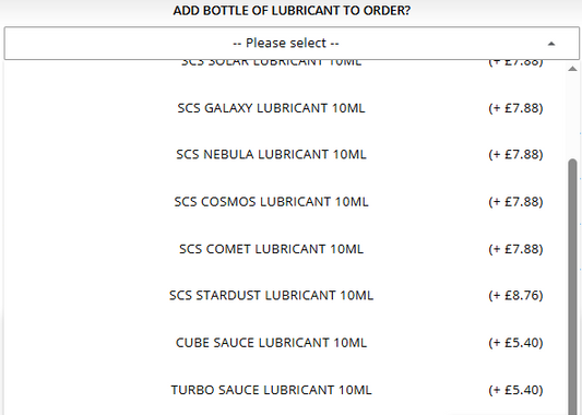Lubricant drop down update