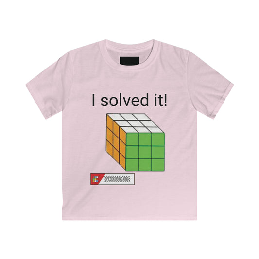 I Solved it! Kids speedcubing T-shirt from speedcubing.org