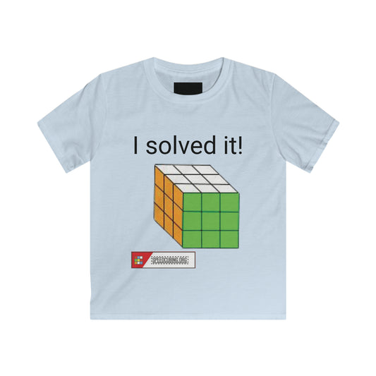 I Solved it! Kids speedcubing T-shirt from speedcubing.org