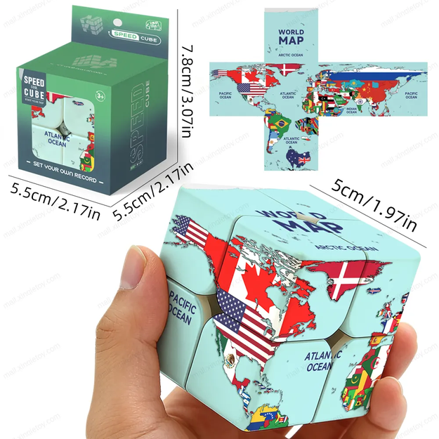 Ziina Star Flag World Map 2x2