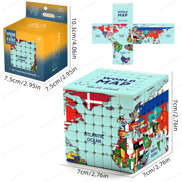 Ziina Star Flag World Map 7x7