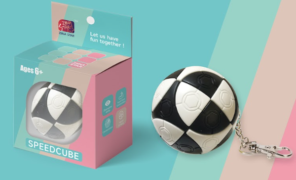 Ziina Star football cube keychain