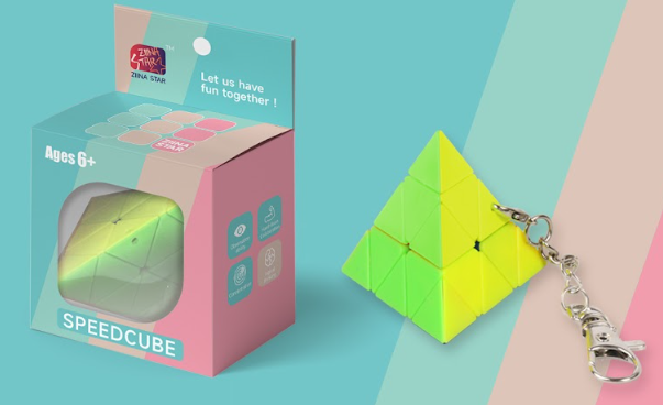 Ziina Star pyraminx keychain cube