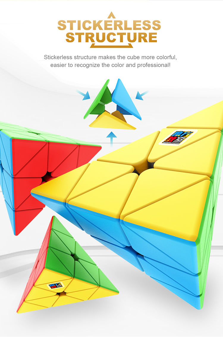 Gobus MoYu MoFang JiaoShi Cubing Classroom Pyraminx 3x3 - Cubo Magico Piramide Stickerless, Rompicapo Di Velocità Liscio E Scorrevole, Gioco Antistress Per Bambini E Adulti